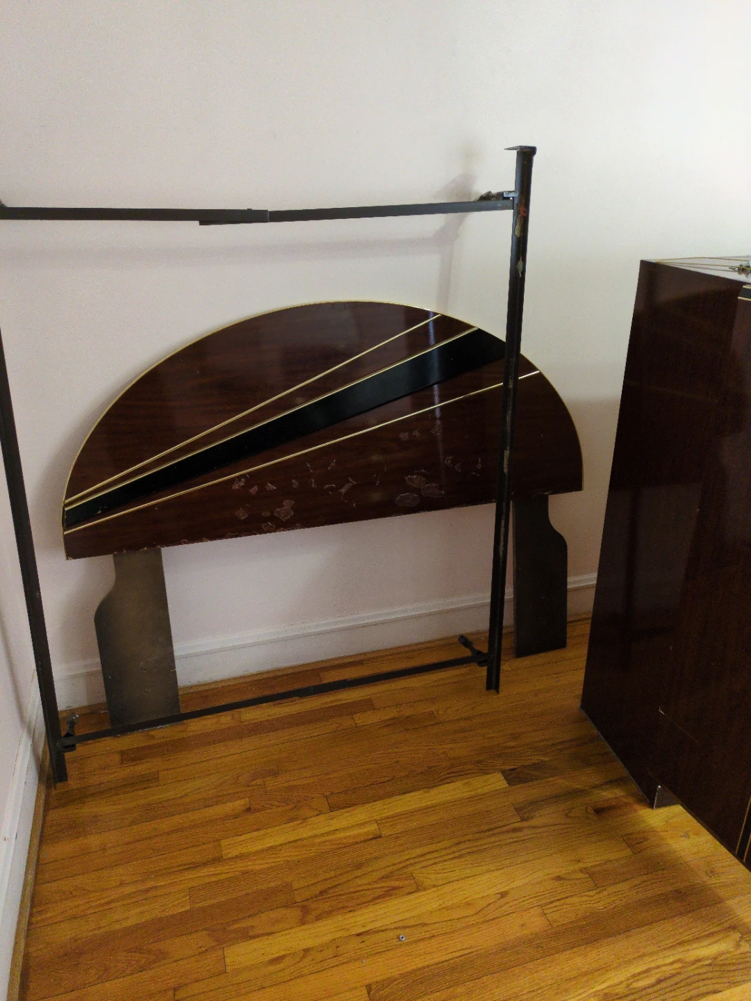 Vintage MCM Dresser with Mirror and Headboard Set (w bubbling!)