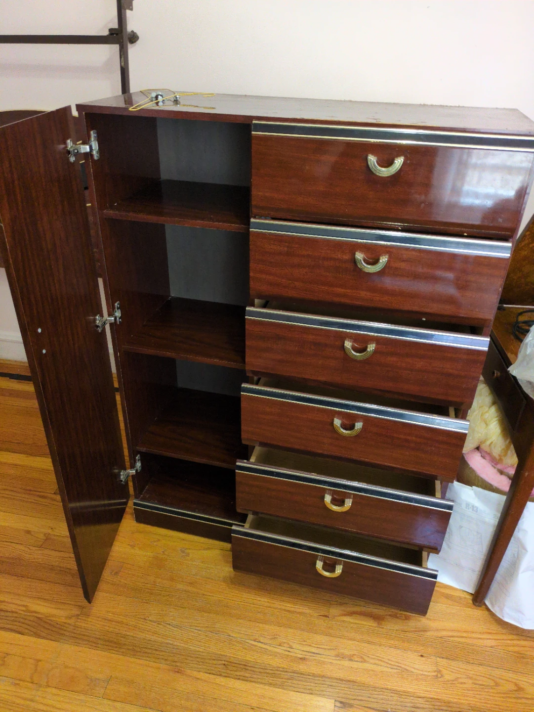 Vintage MCM Dresser with Mirror and Headboard Set (w bubbling!) - photo 2
