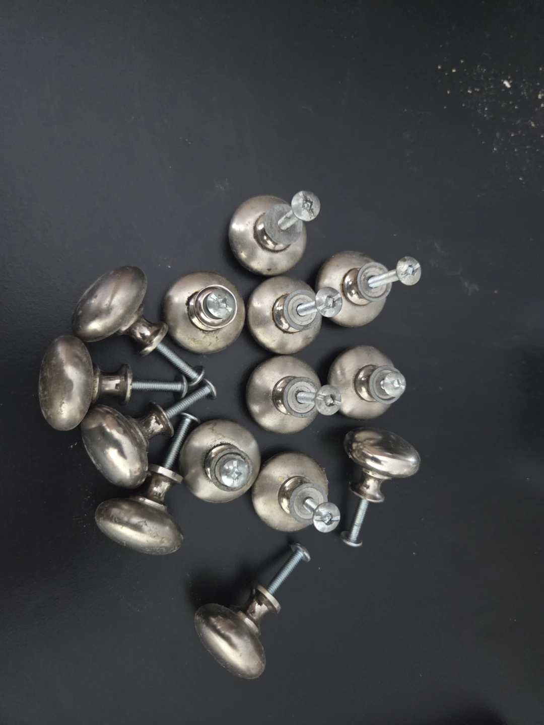 Lot of 14 Brushed Nickel Cabinet Knobs