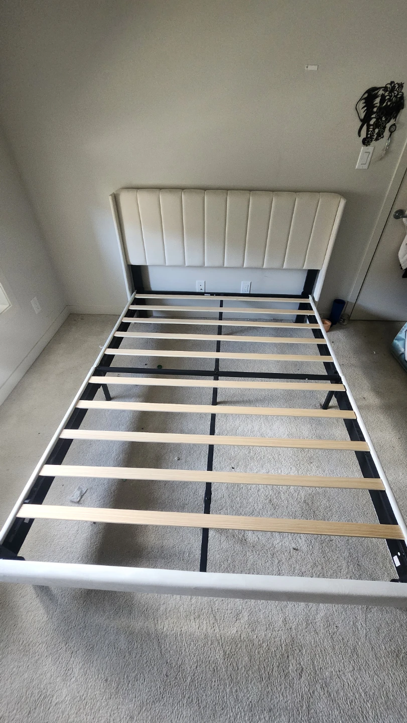 Velvet Upholstered Platform Bed Frame - Full Size