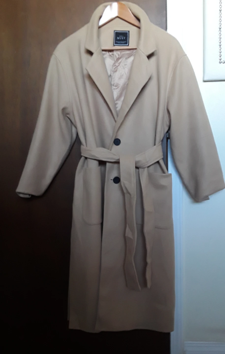 MUST Women's Beige Wool Blend Trench Coat