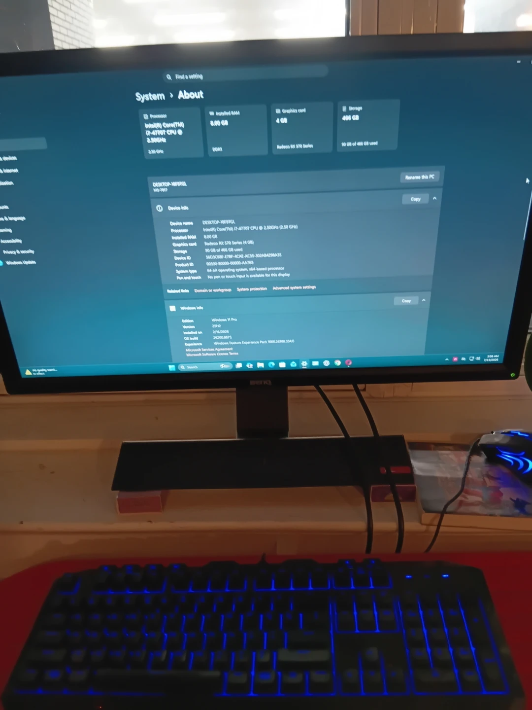 Desktop PC Intel Core i7 8GB RAM Radeon RX 570 4GB - photo 4
