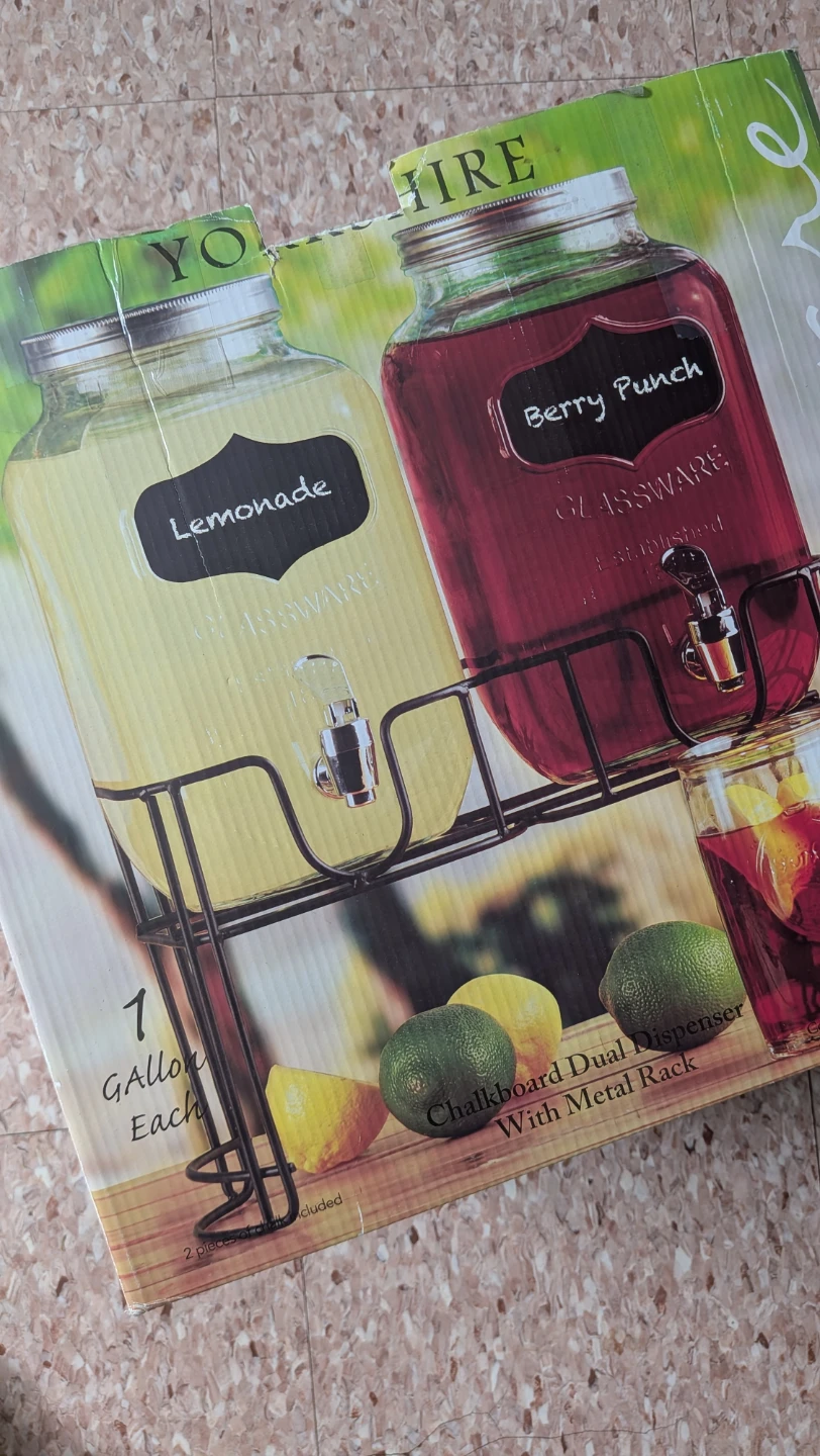 Yorkshire Glassware Dual Beverage Dispenser with Metal Rack - photo 2