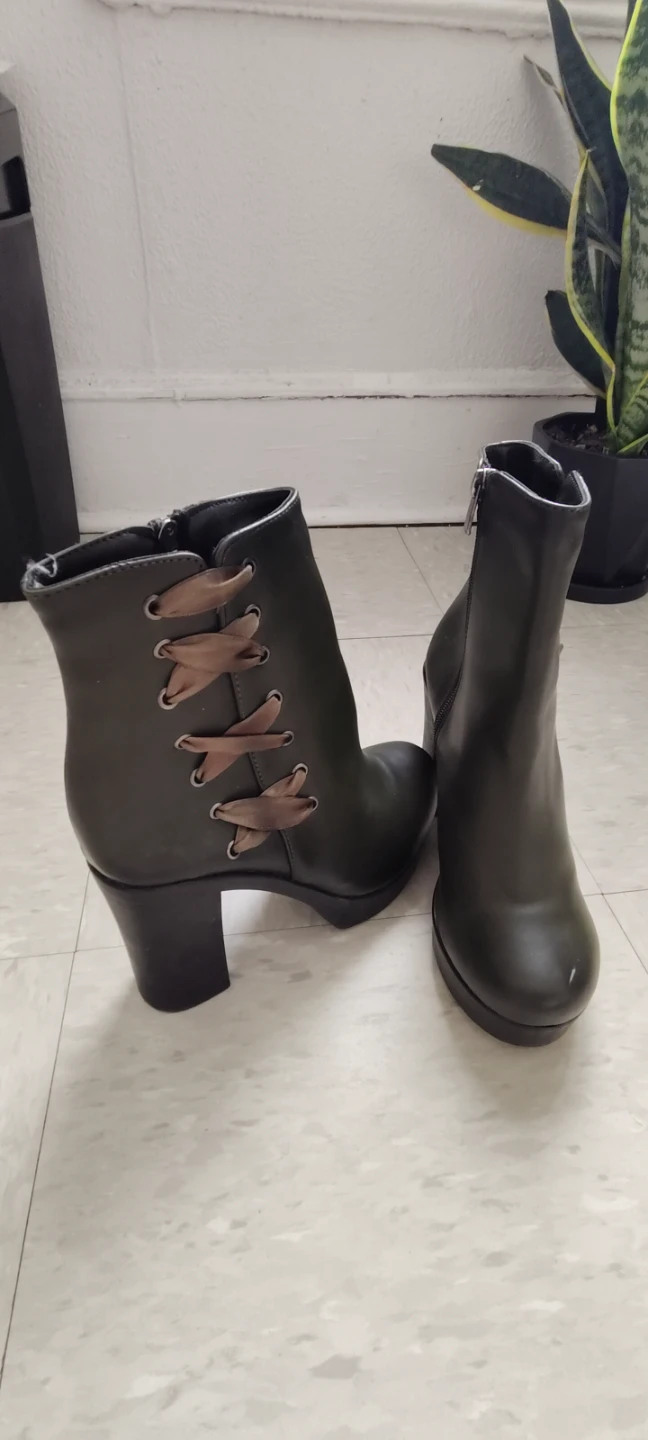 Women's olive green Heeled Ankle Boots - photo 2