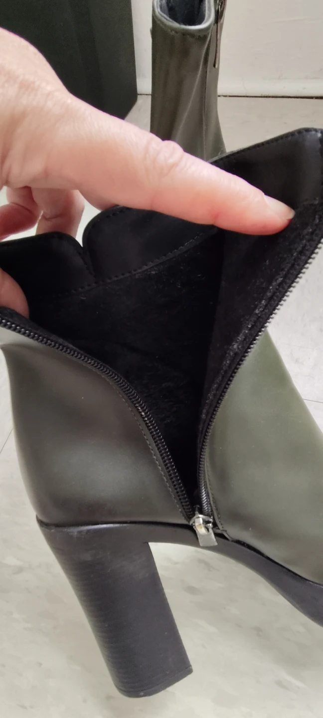 Women's olive green Heeled Ankle Boots - photo 3