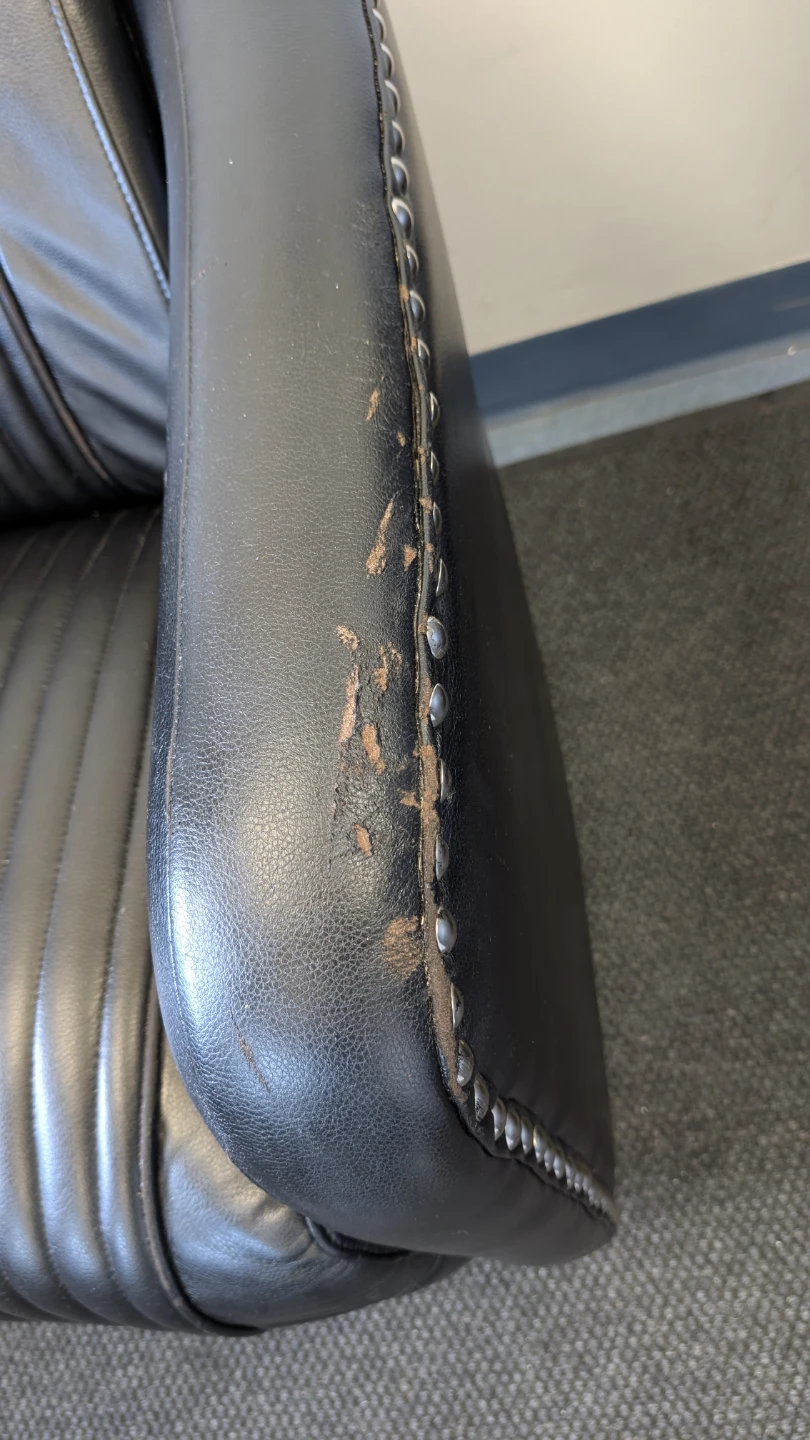 Pair of Black Leather Accent Chairs - photo 4