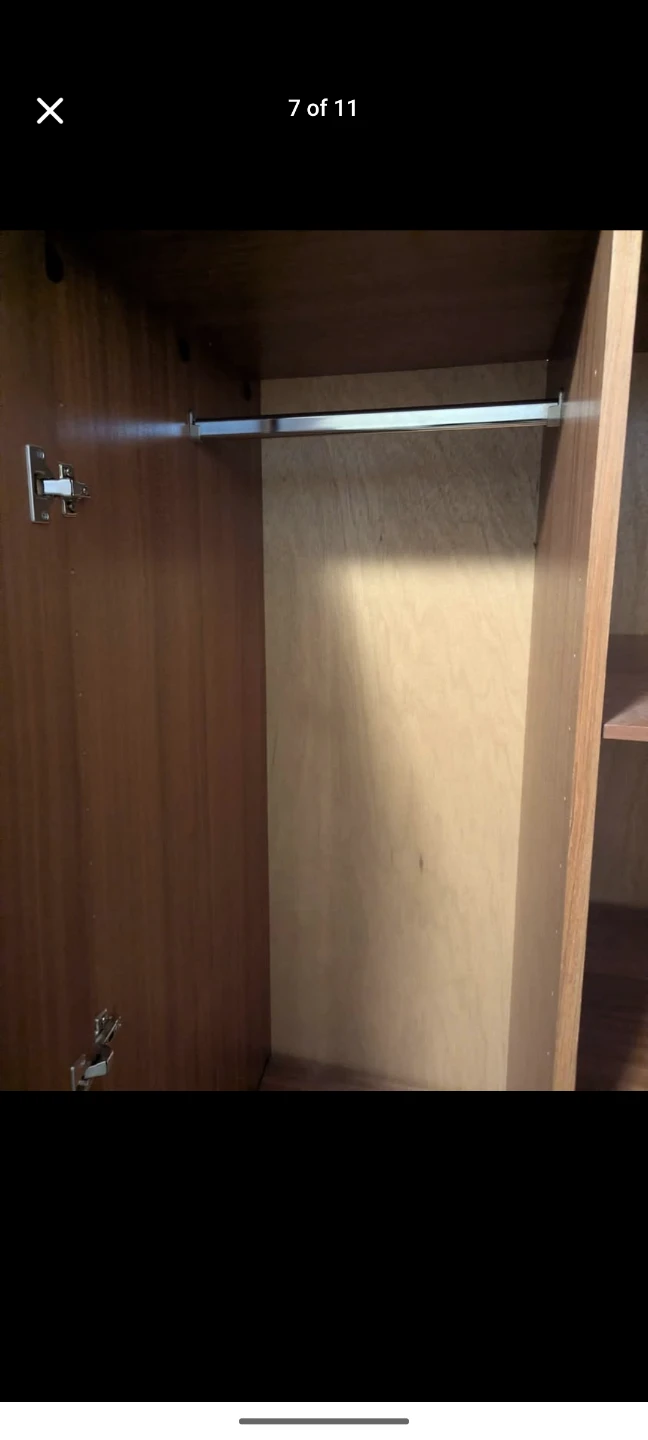 Wooden Wardrobe with Hanging Rail and Shelves Canadian  wood - photo 3
