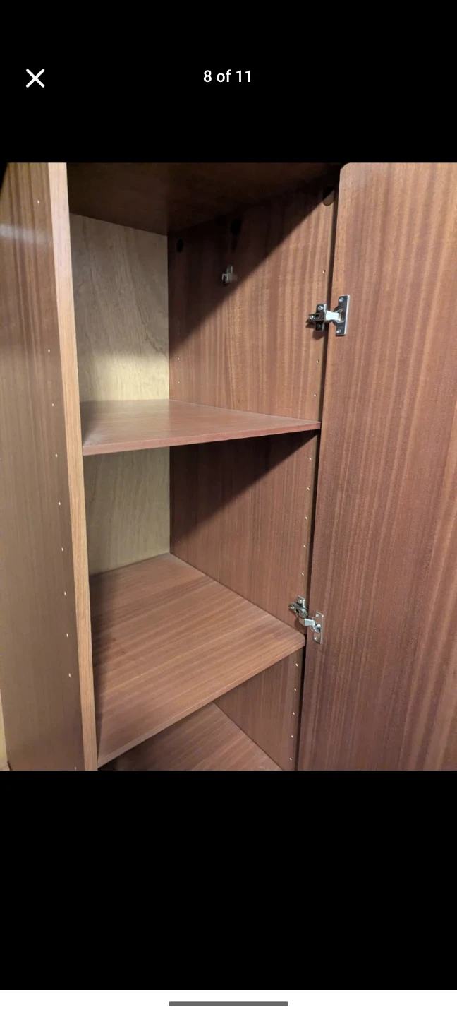 Wooden Wardrobe with Hanging Rail and Shelves Canadian  wood - photo 4