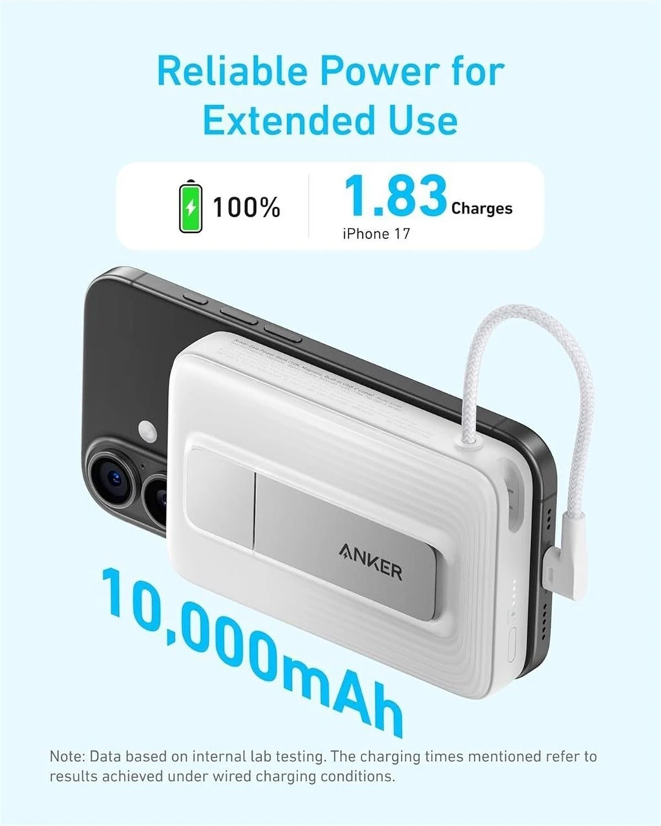 Anker Zolo Power Bank 10,000mAh Magnetic Built-in USB-C Cable - photo 3
