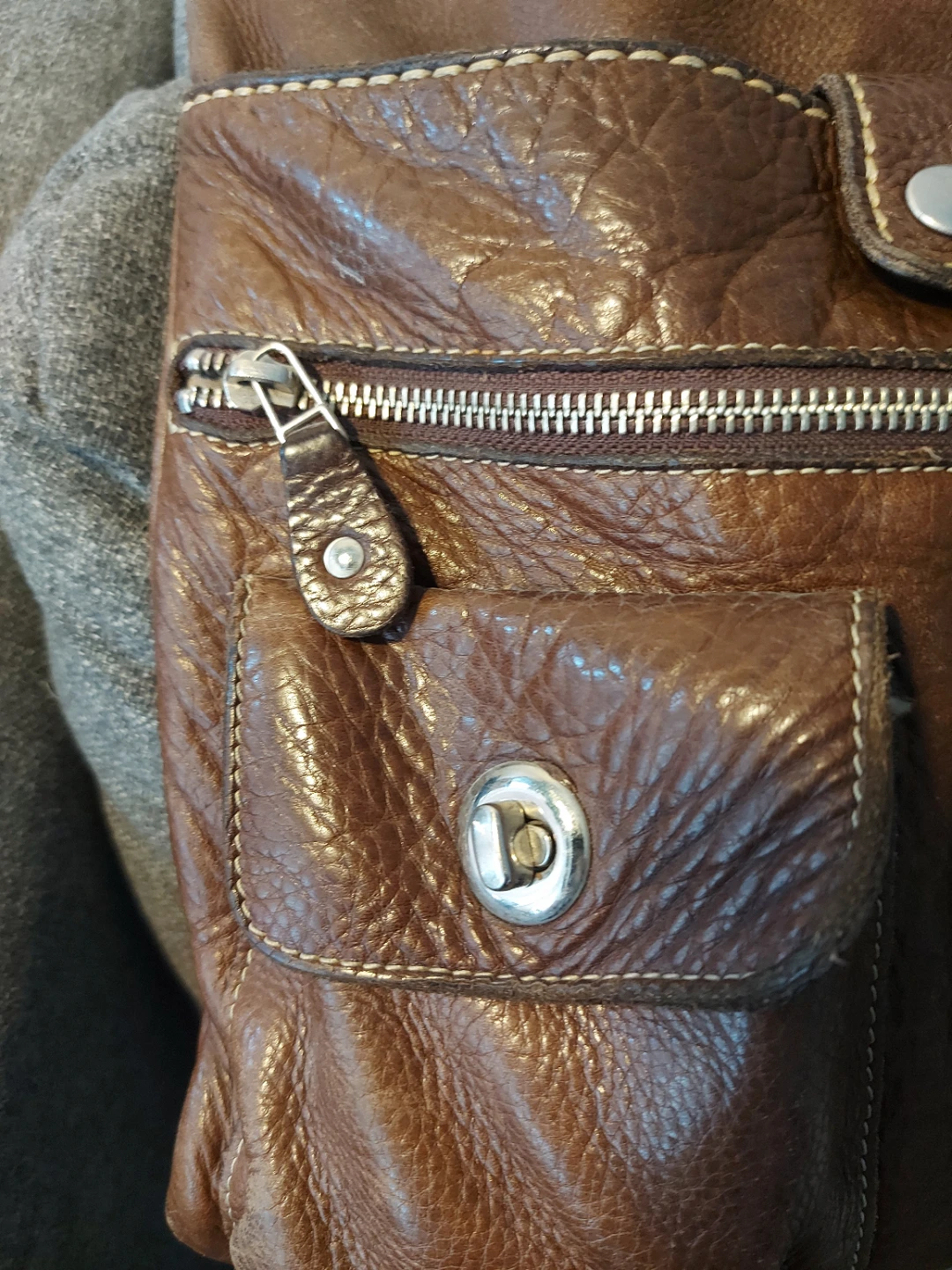 Roots Fossil Brown Leather Shoulder Bag - photo 5