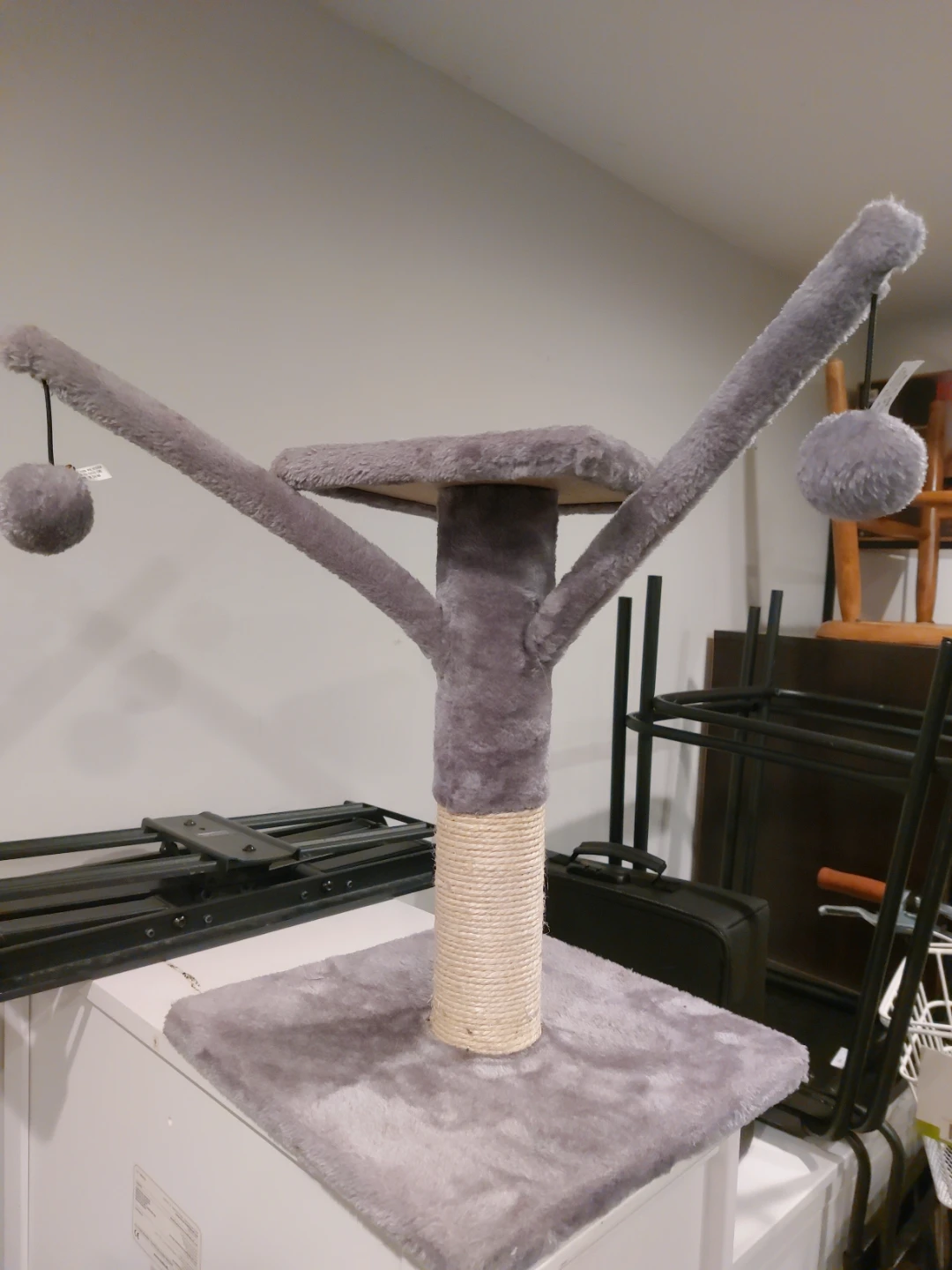 Gray Cat Tree Condo with Dangling Balls - photo 2
