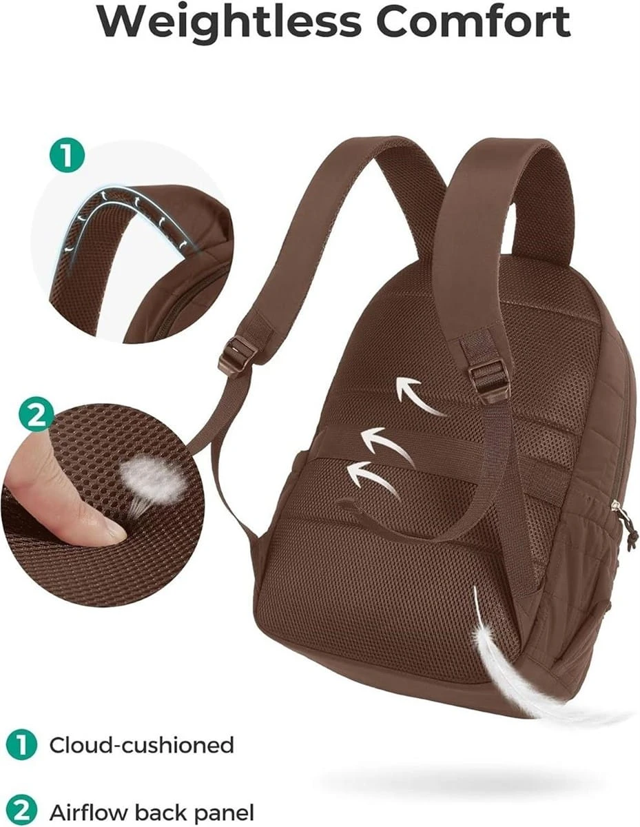 Bagsmart Quilted Backpack - Brown - photo 3