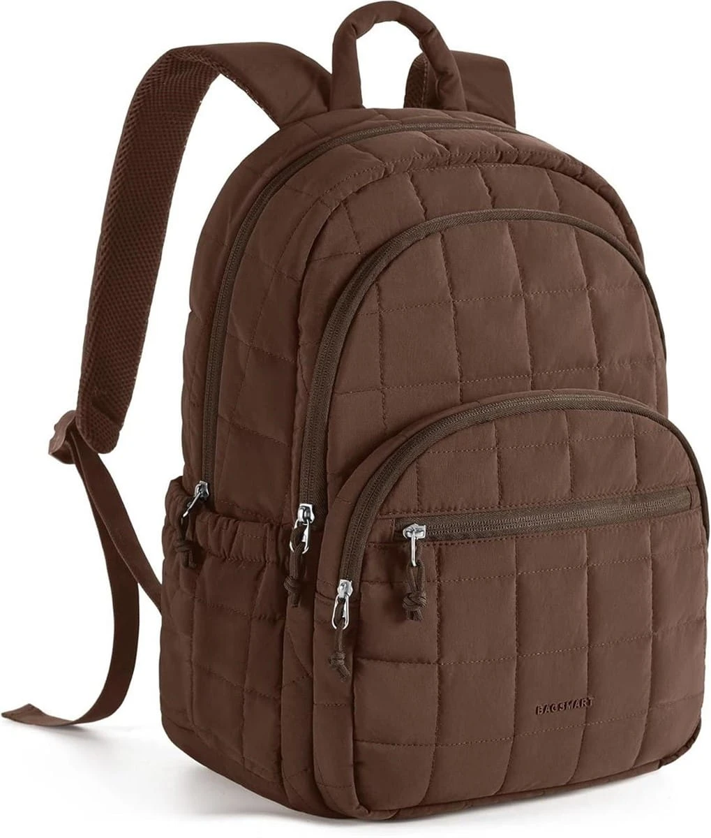 Bagsmart Quilted Backpack - Brown - photo 4