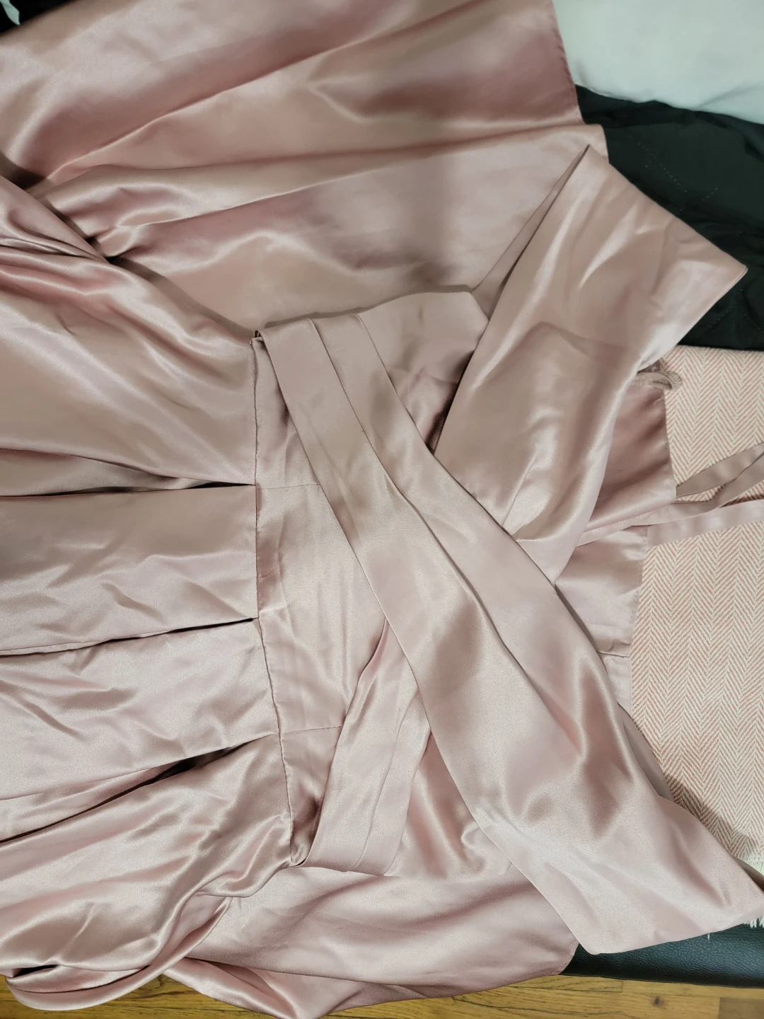 Pink Satin Off-the-Shoulder Dress - photo 3