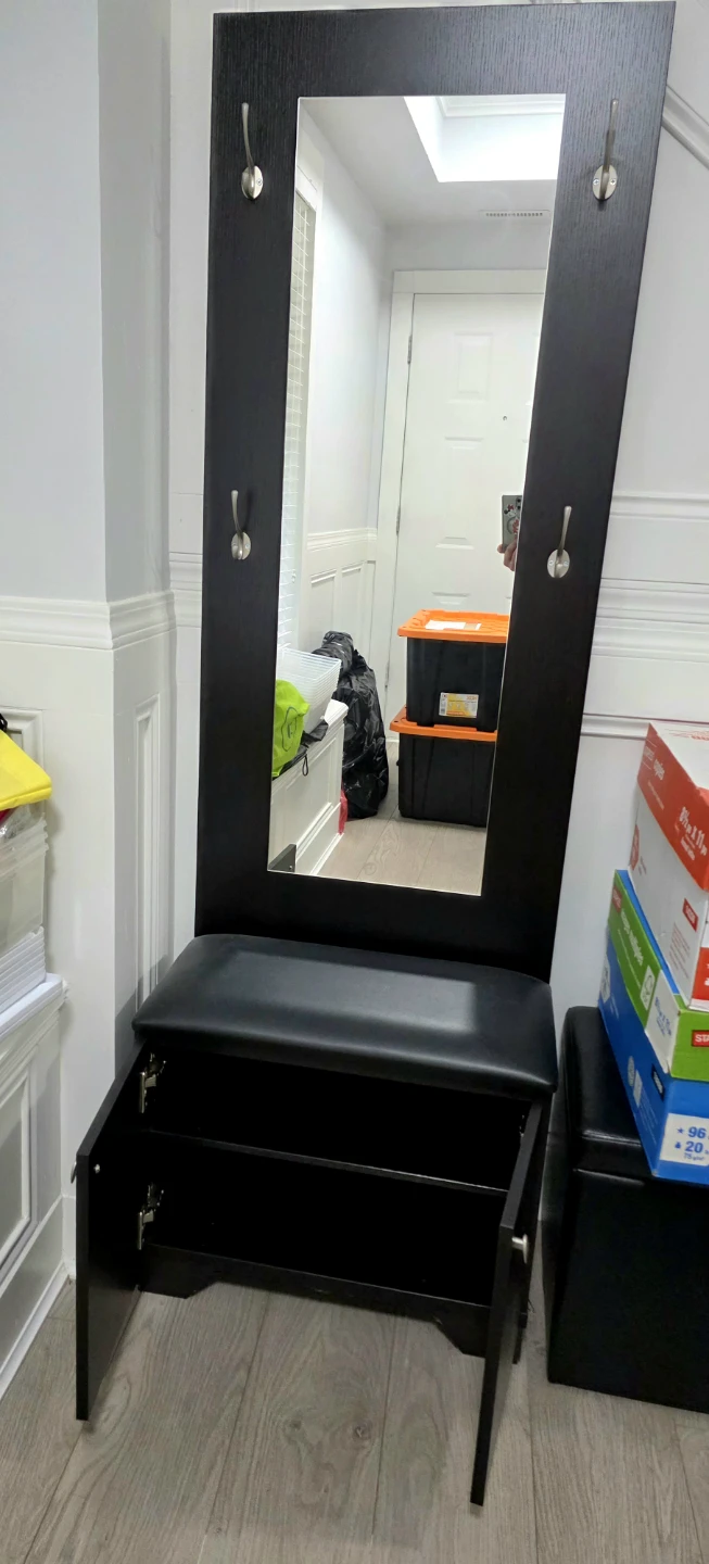 Hallway Mirror with Shoe Storage Bench - photo 2