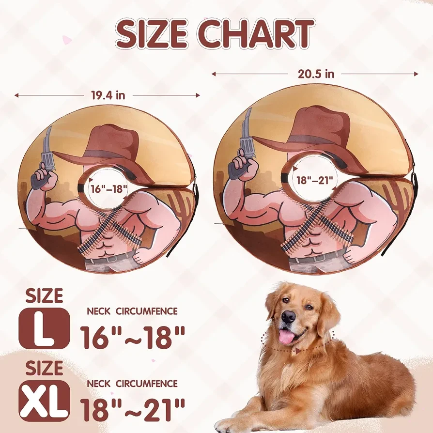Inflatable Dog Recovery Collar - Cowboy Design-Size XL - photo 2