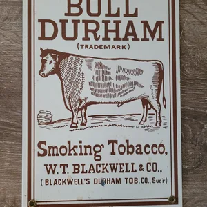 Bull Durham Smoking Porcelain Tobacco Sign