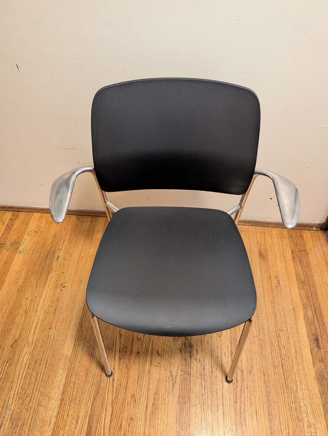 Black Arm Chair with Metal Frame