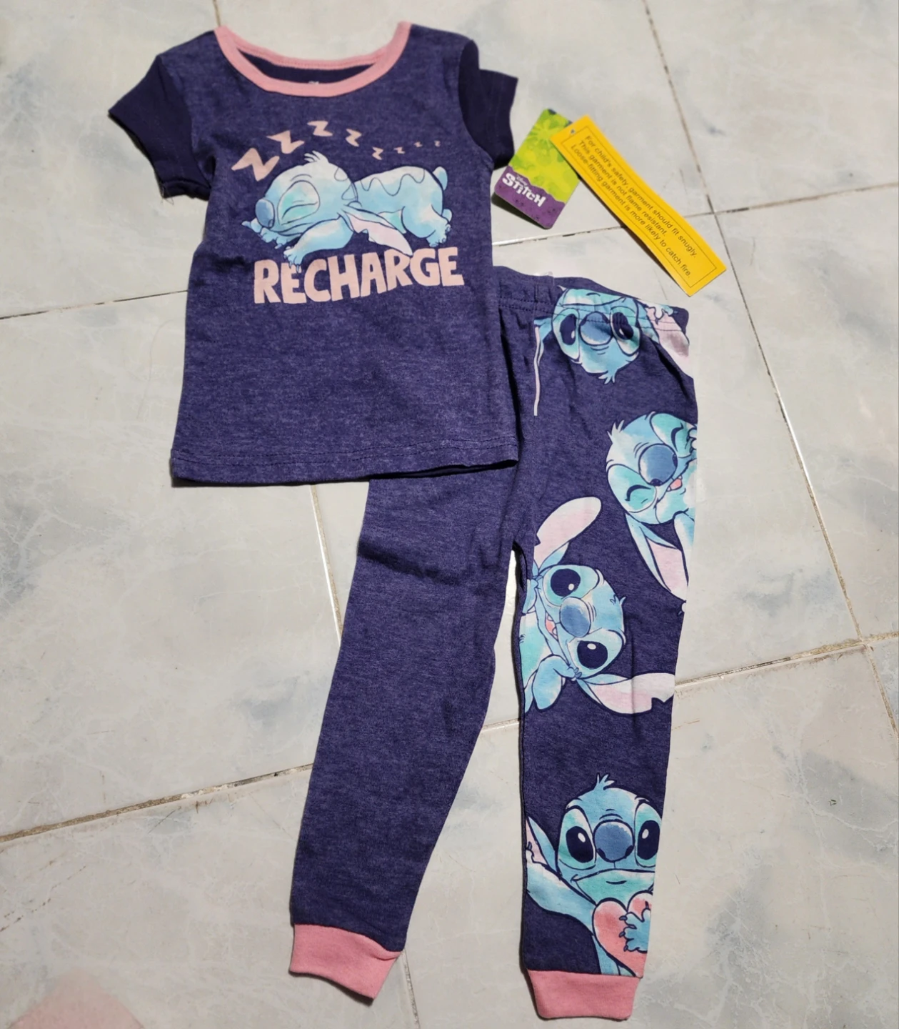 NWT Stitch "Recharge" Pyjama Set