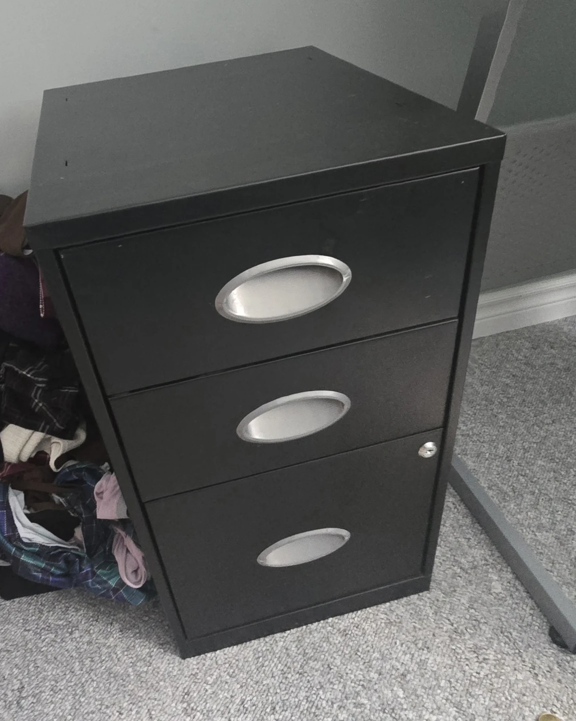 Black 3-Drawer Filing Cabinet