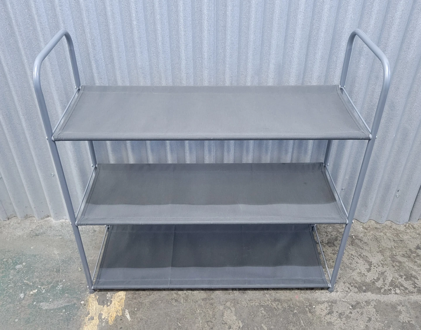 3-Tier Gray Fabric Storage Shelf Unit