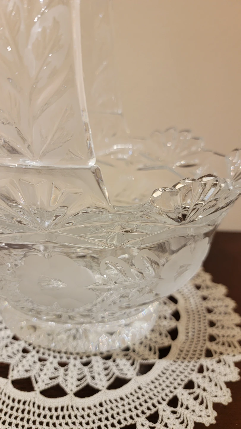Crystal Glass Basket with Handle - photo 3