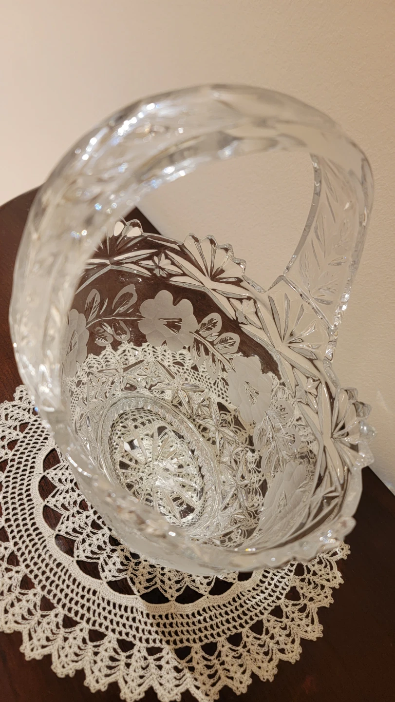 Crystal Glass Basket with Handle - photo 4