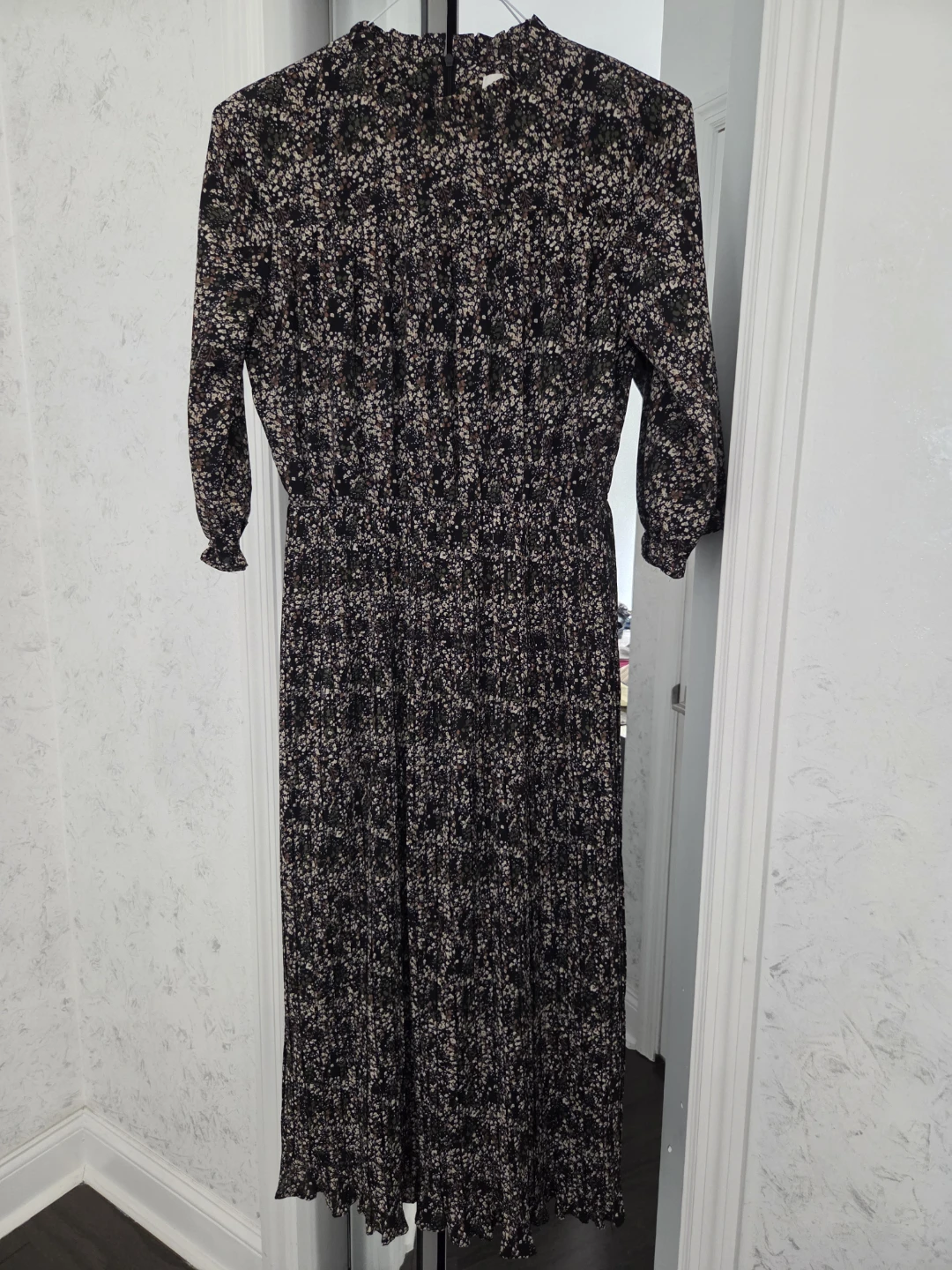Black Floral Print Maxi Dress