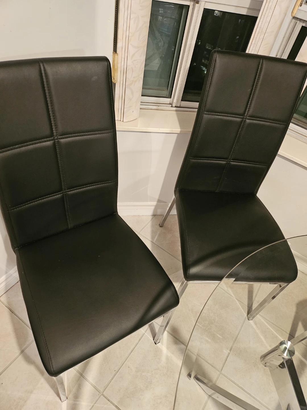 Glass Dining Table with 4 Black Chairs - photo 4