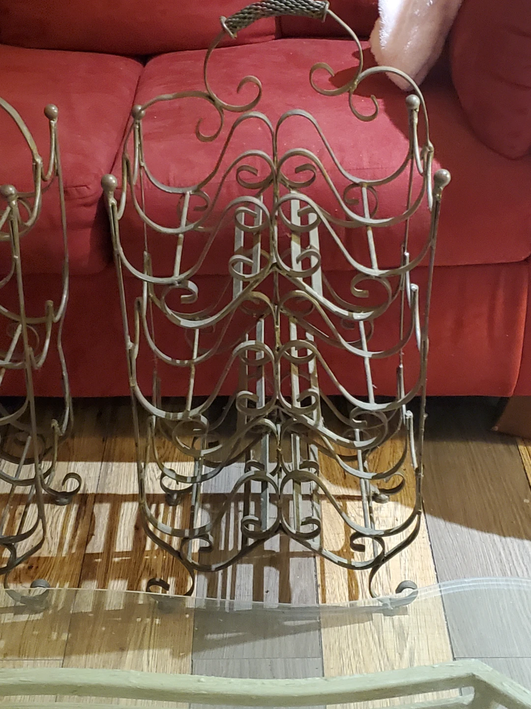 2 Ornate Metal Wine Rack - Holds 6 Bottles - photo 2