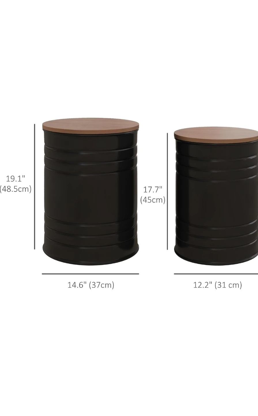 HOMCOM Side tables 2 set