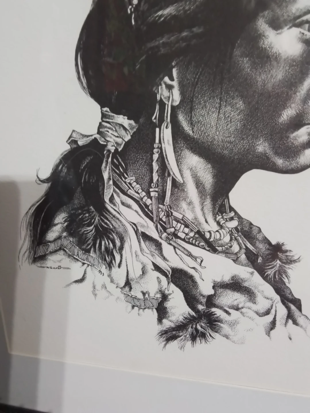 Vintage Ivan Kocsis Framed Indigenous Portrait Print - photo 4