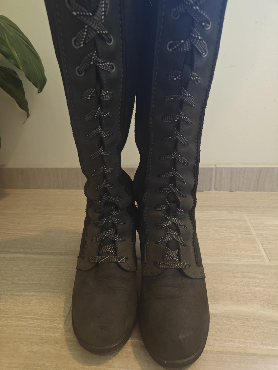 Sorel Women's Black Lace-Up Wedge Boots 8 - photo 4