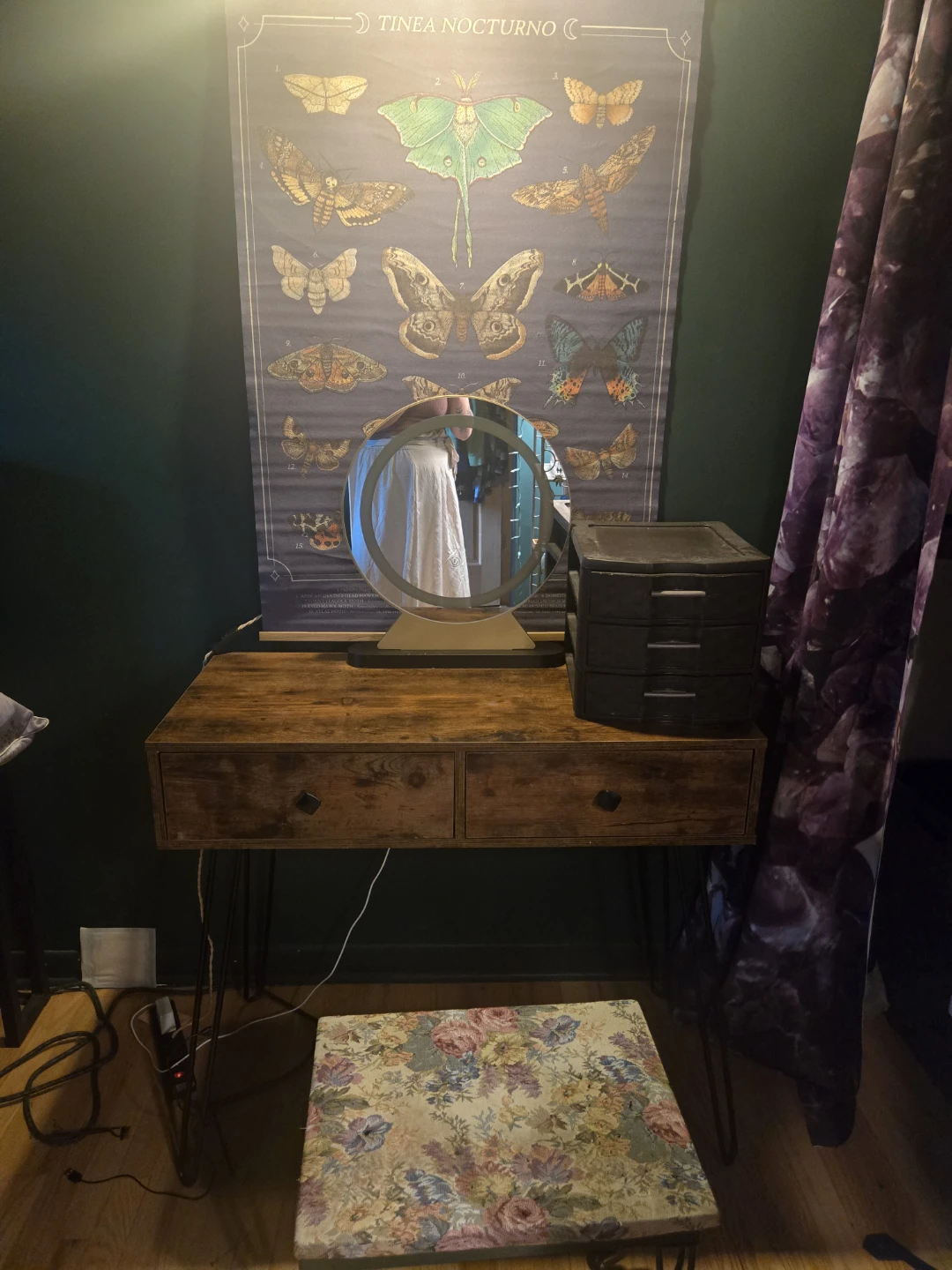 Rustic style Vanity with light up mirror