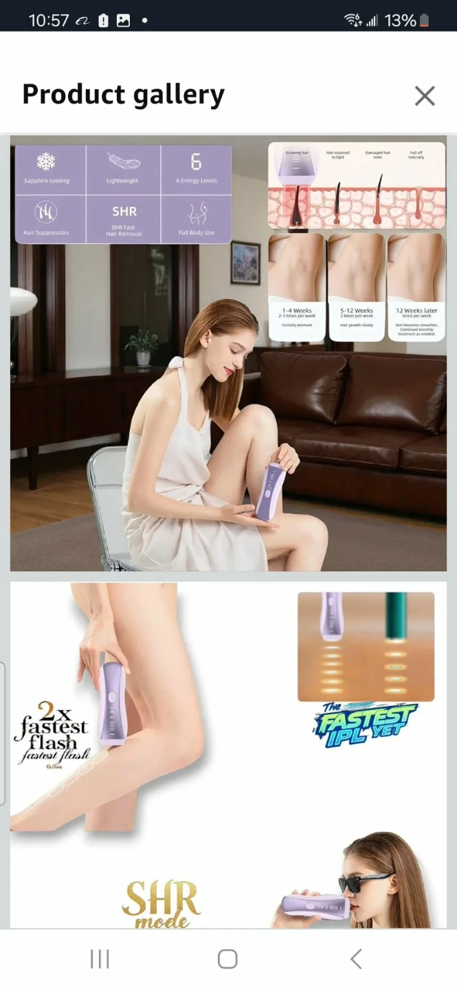 IPL Hair Removal Device - Sapphire Cooling, SHR Mode