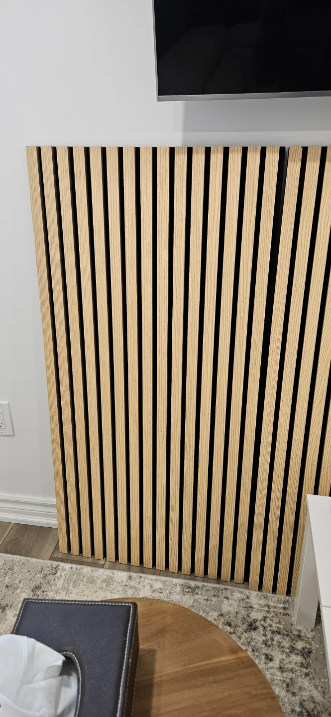 Oak Acoustic Slat Wall Panels — Set of 4 — $125