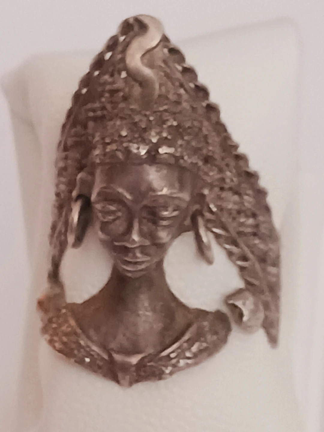 Gorgeous African Lady Portrait Silver Ring. 6. - photo 3