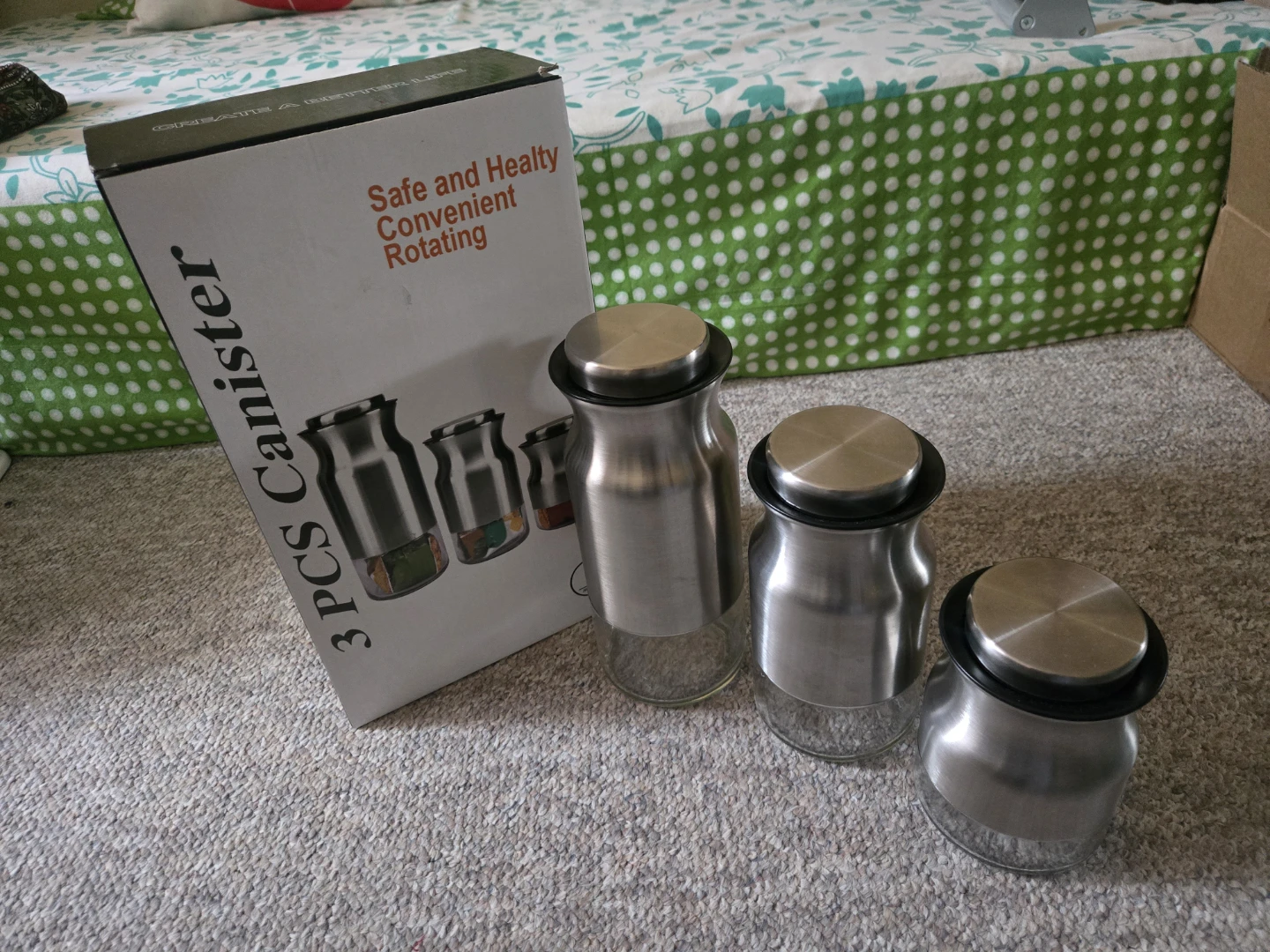 3 Piece Glass Canister Set