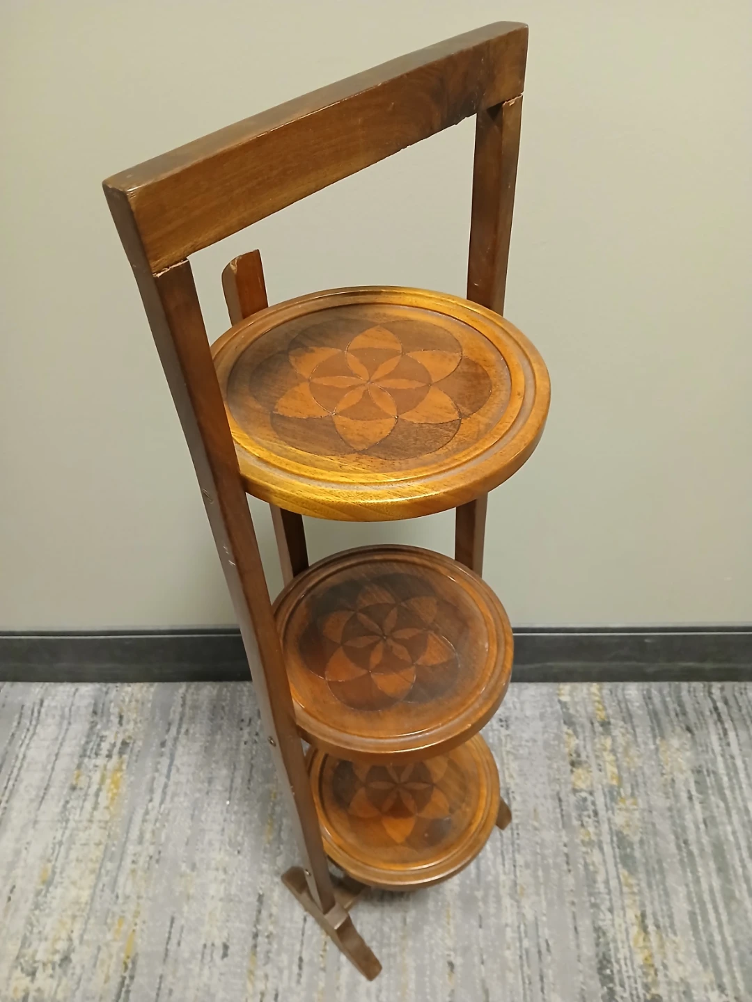 Wooden 3-Tier Folding Serving Stand 3ft