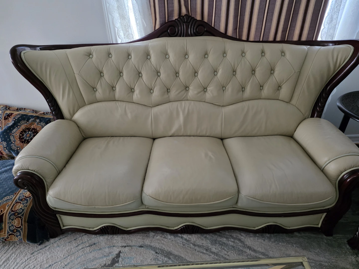 J.H. Kensington Ivory Leather Sofa Set - photo 3