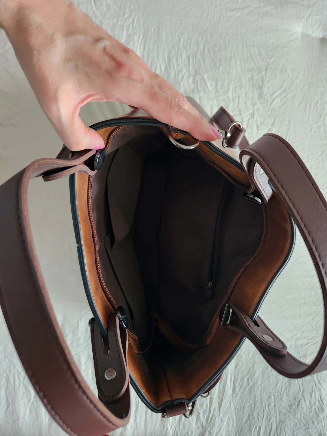 Brown Faux Leather Handbag - photo 2