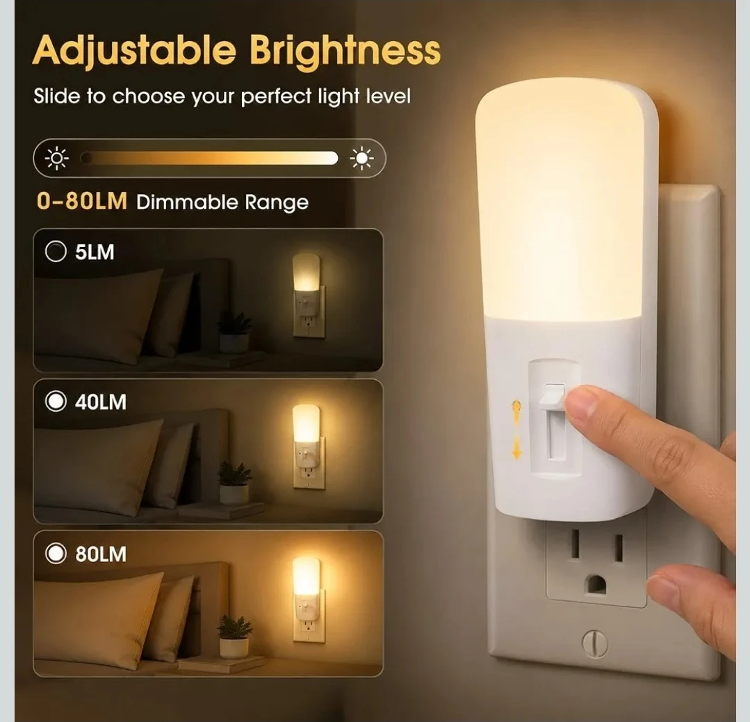 LOHAS LED Plug in Night Light, Dimmable Soft White 3000K - photo 2