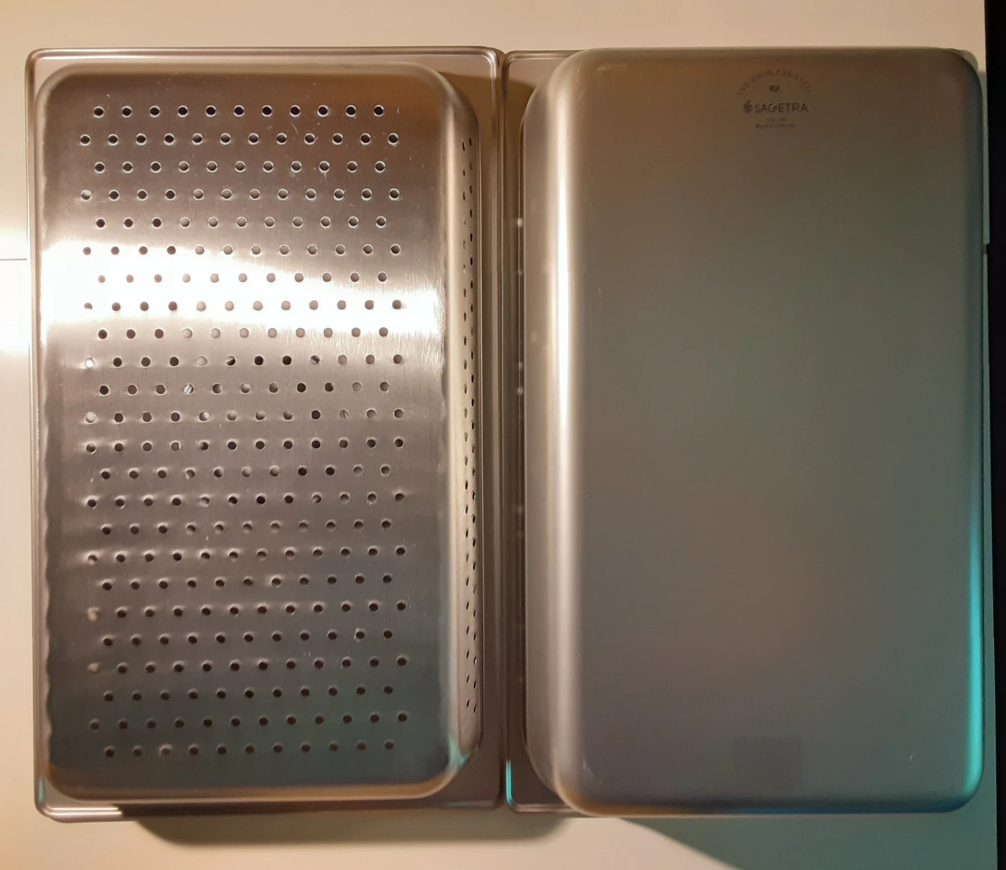 Large - 18/8 Stainless Steel Hotel Pan, Perforated Insert & Lid - photo 2