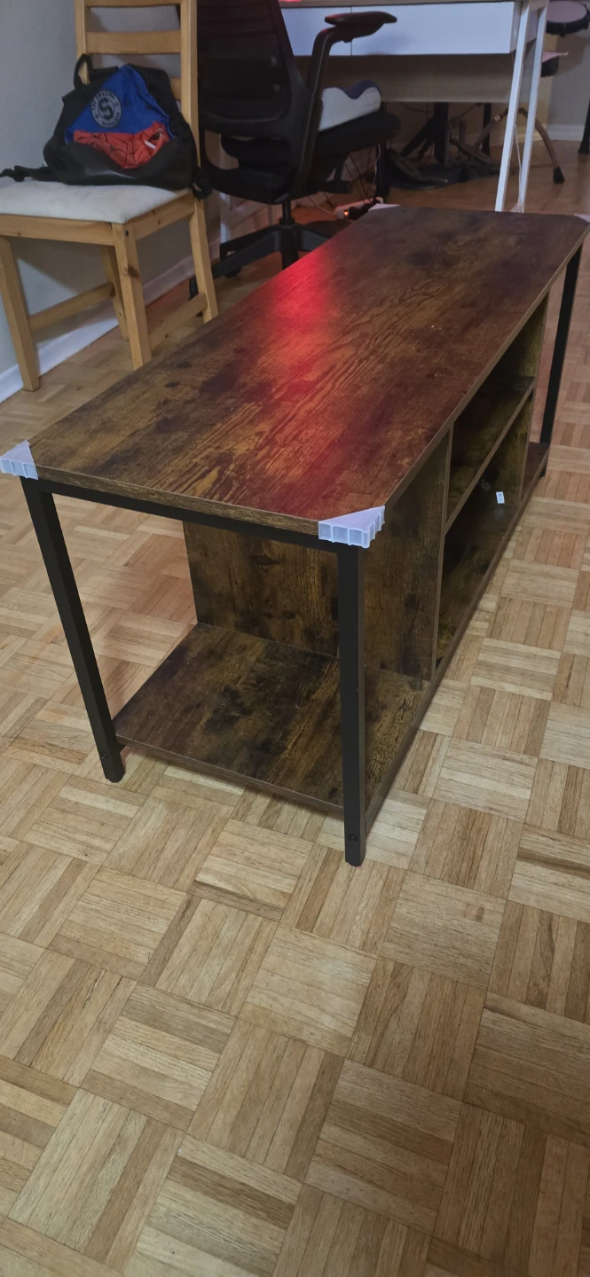Rustic Brown TV Stand with Shelves - photo 2