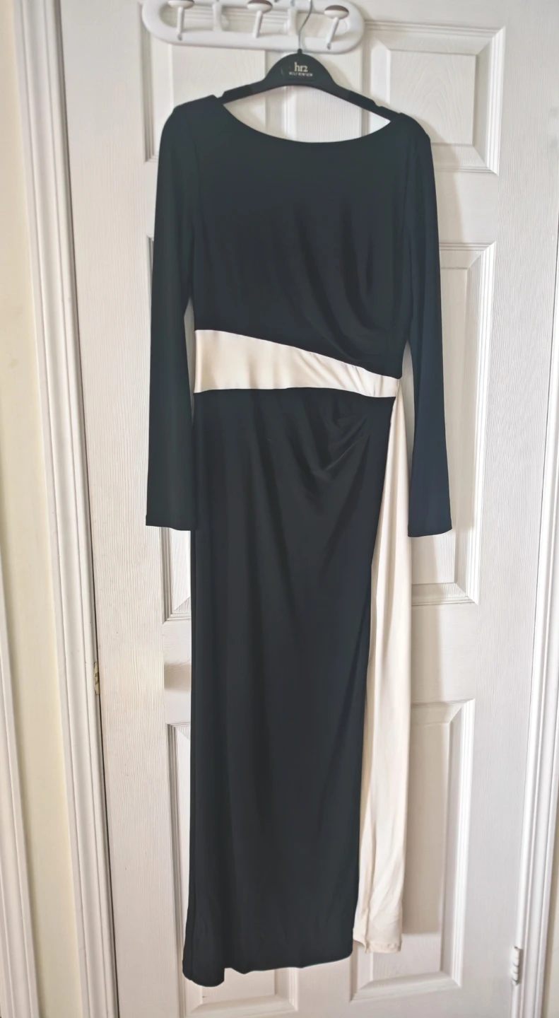 Lauren Ralph Lauren Black & Cream Maxi Dress - Size 6