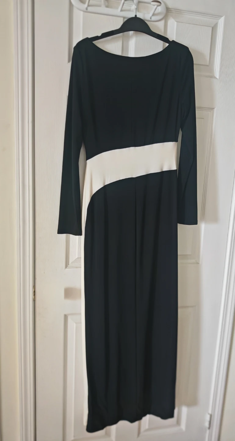 Lauren Ralph Lauren Black & Cream Maxi Dress - Size 6 - photo 2