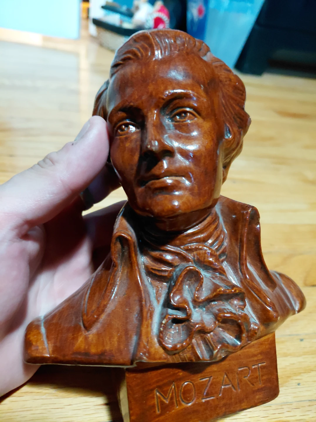 Vintage Beethoven and Mozart Busts - Wooden Decorative Figurines - photo 2