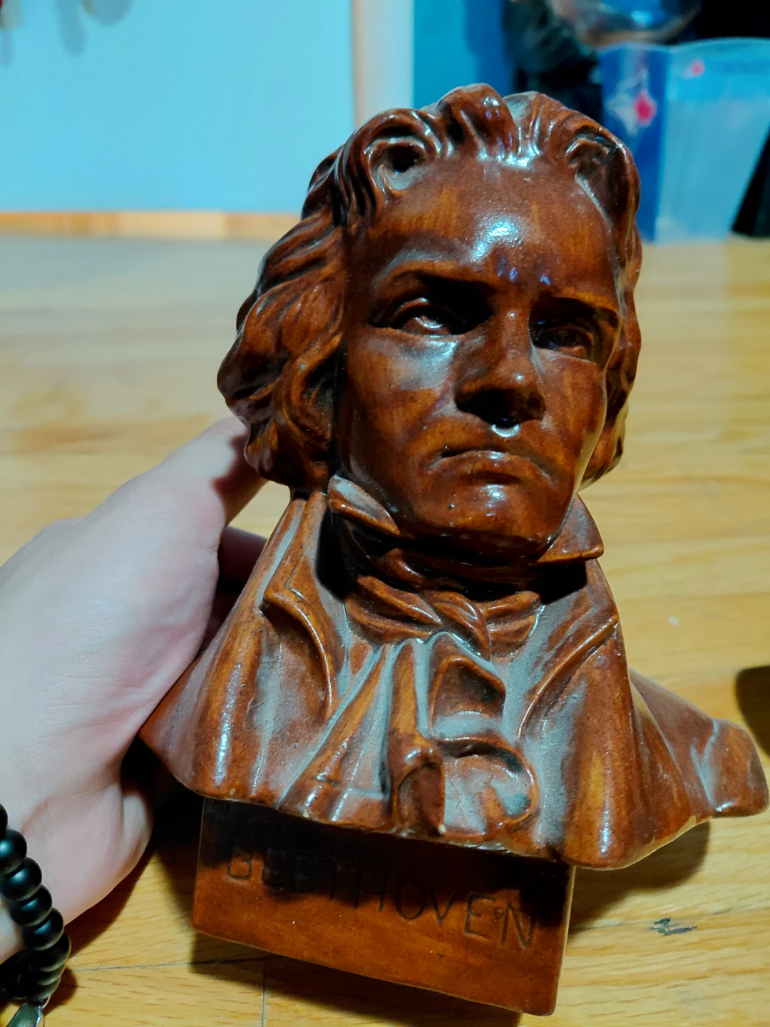 Vintage Beethoven and Mozart Busts - Wooden Decorative Figurines - photo 3