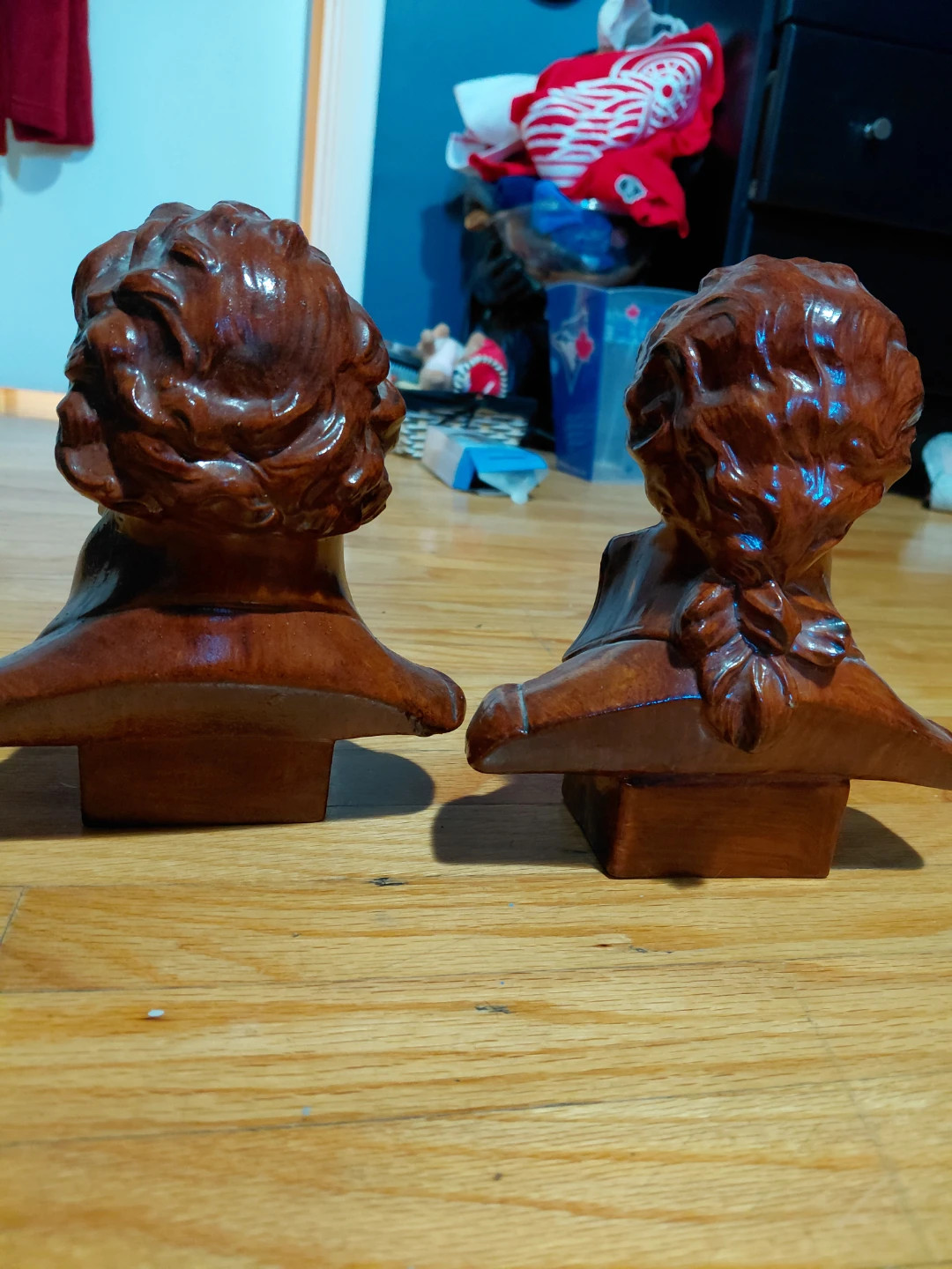 Vintage Beethoven and Mozart Busts - Wooden Decorative Figurines - photo 4