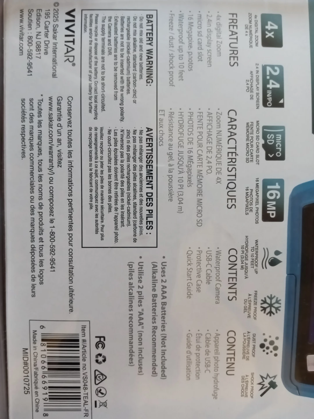 Vivitar VS 048 Waterproof Digital Camera - NEW SEALED - photo 4